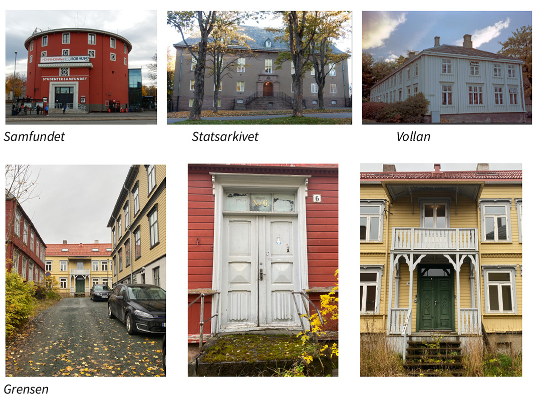 ulike bygninger i omr&aring;det