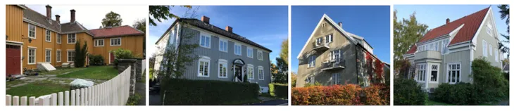 ulike bygninger i området