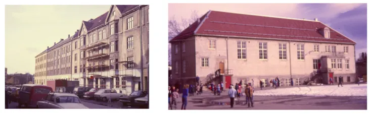 Bilder av murgårder på lilleby