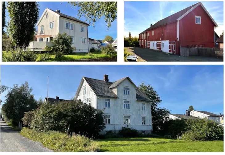 Flerer ulike bygninger på Heimadl