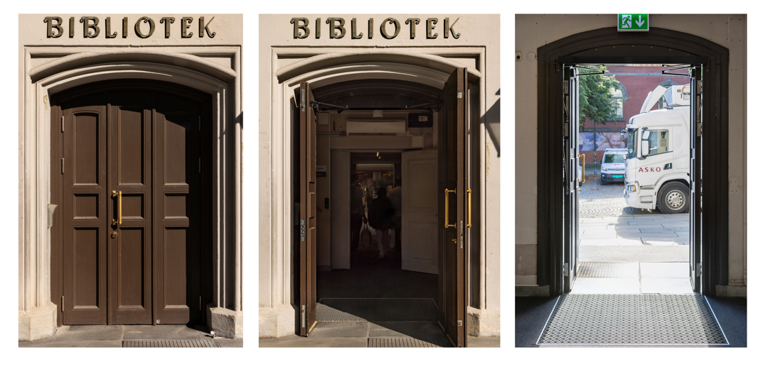 Hovedd&oslash;r &aring;pen og lukket 