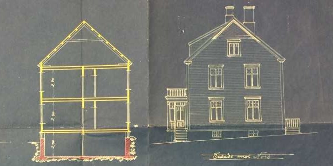 Hustegning fra byggesaksarkivet