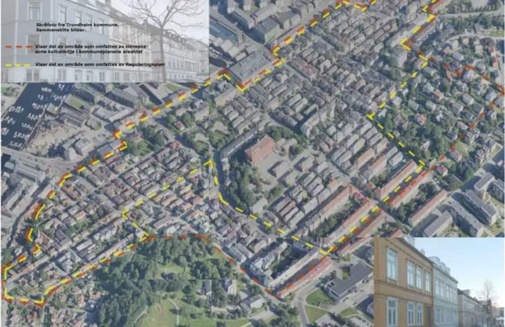 Møllenberg vist med omriss på flyfoto