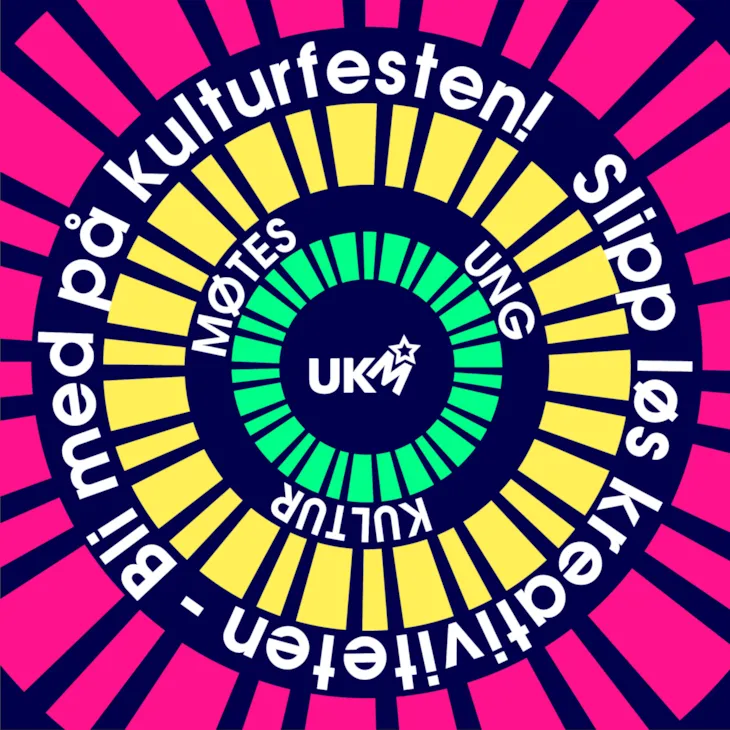 Bilde med tekst: Ung kultur møtes. Bli med på kulturfesten. Slipp kreativiteten.