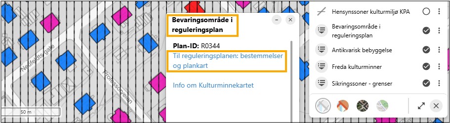 lenke til reguleringsplan i popup