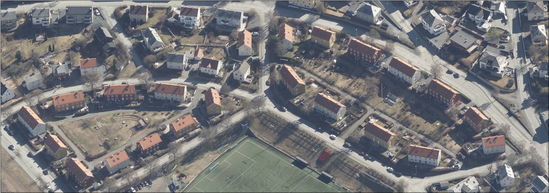 Del av &Oslash;vre Rosenborg sett fra fly.