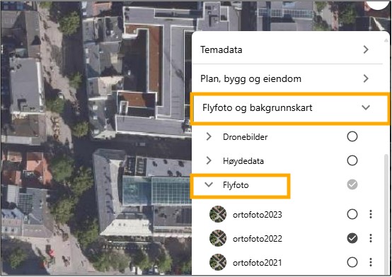 Velg flyfoto til høyre