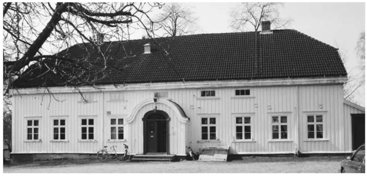 Berg prestegård hovedbygning i 1,5 etasjer