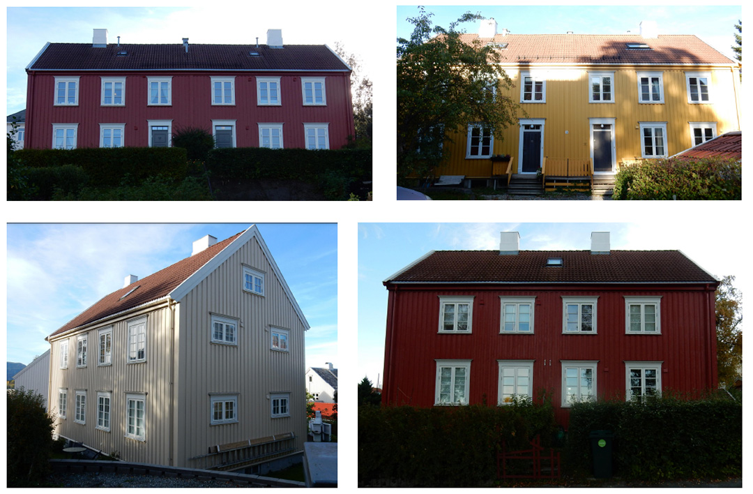 4 ulike toetasjers bygninger i om&aring;det