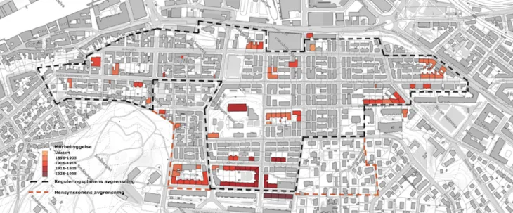 En av illustrasjonene til kapittelet: Bygningstyper, Murhus fra før 1925 - side 22