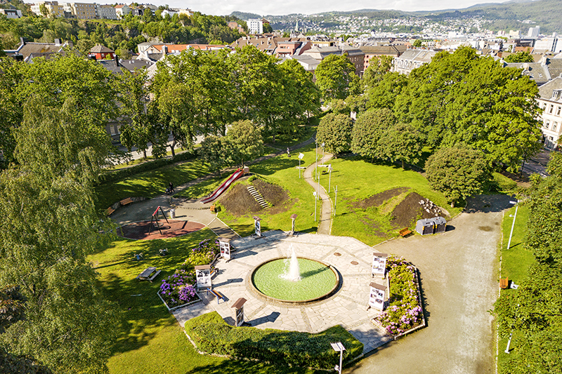Grøntområde i Lademoparken, før oppgradering