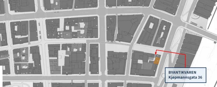 Kart med inngangspil på nr. 38