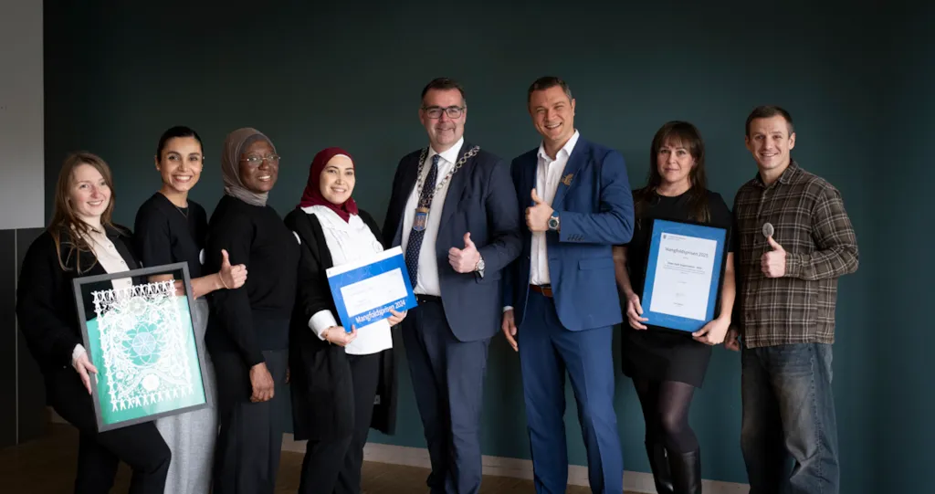 Ordfører sammen med prisvinnerne