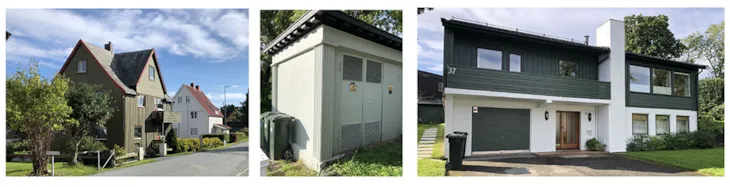 ulike hus fra området