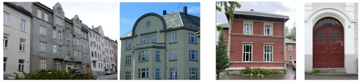 Bygårder av mur, i Trondheim