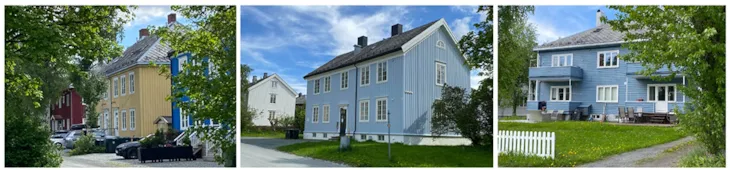 ulike bygninger i området