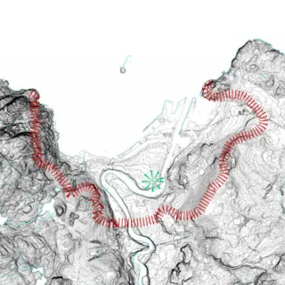 Illustrasjon som viser hvordan Nidarosdomen skal være et landemerke, innenfor det markerte landskapsrommet til Midtbyen