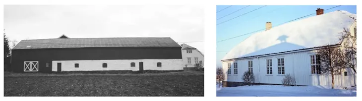 Låve og hovedhus på gården