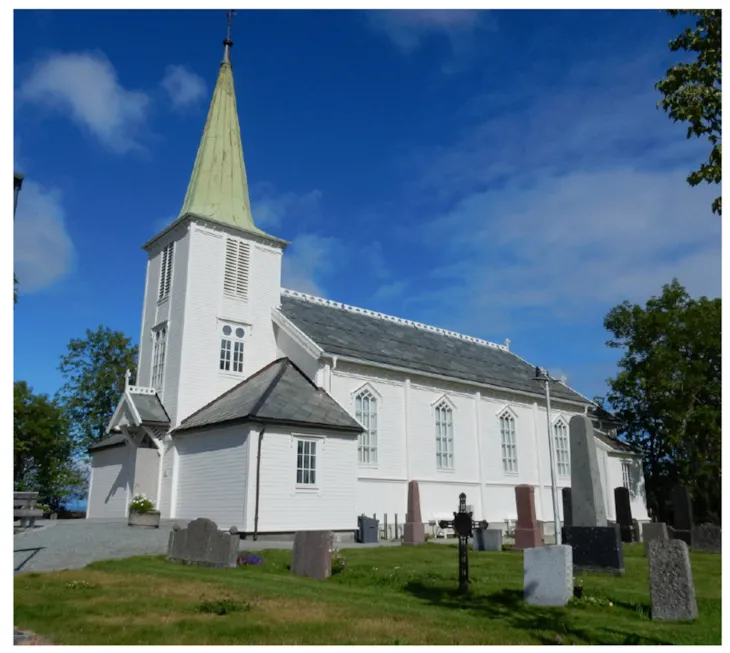 Tiller kirke med hvit kledning