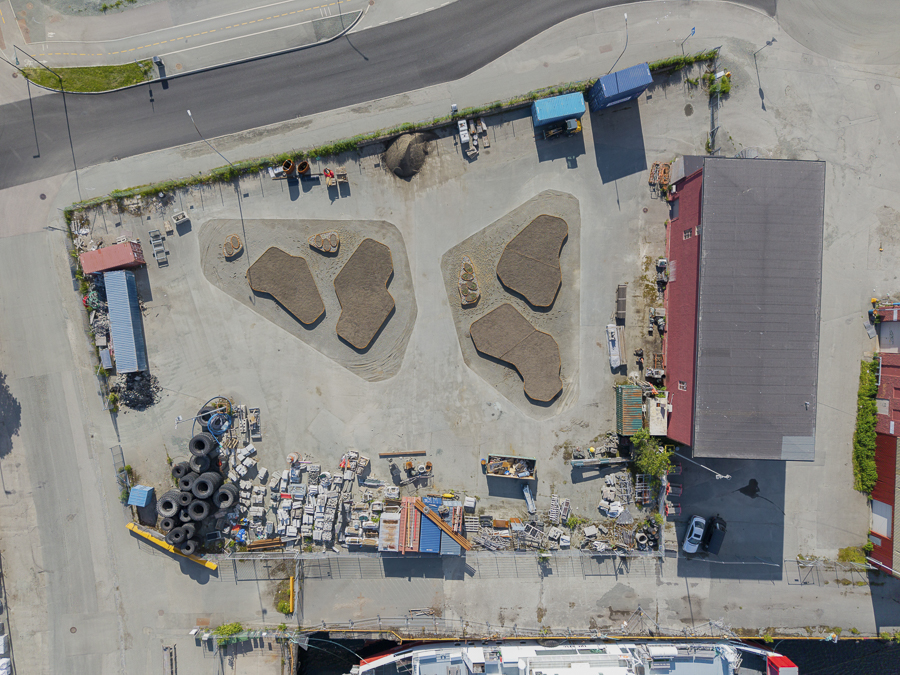 Dronebilde av testområdet