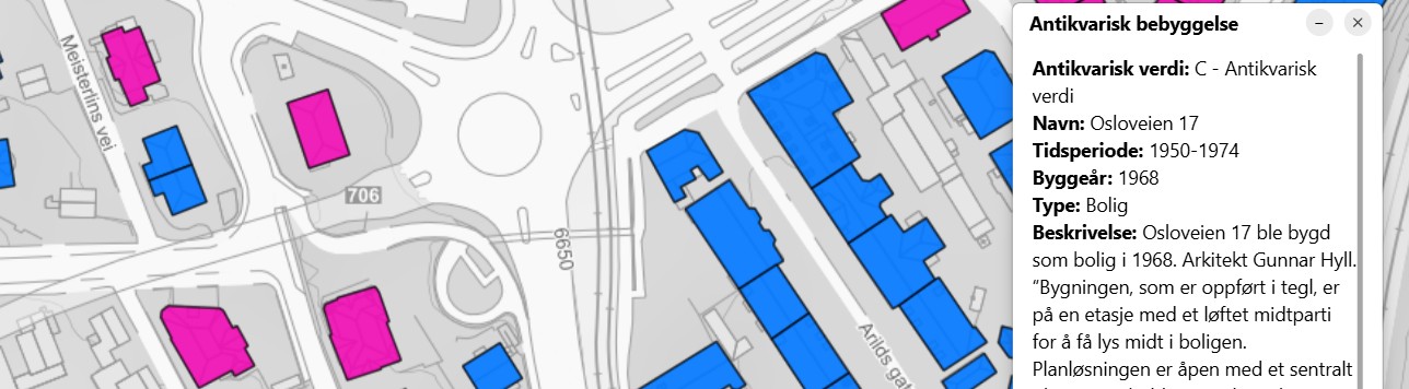 info om bygninger i kartet