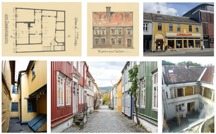 Ulike trehus i midtbyen