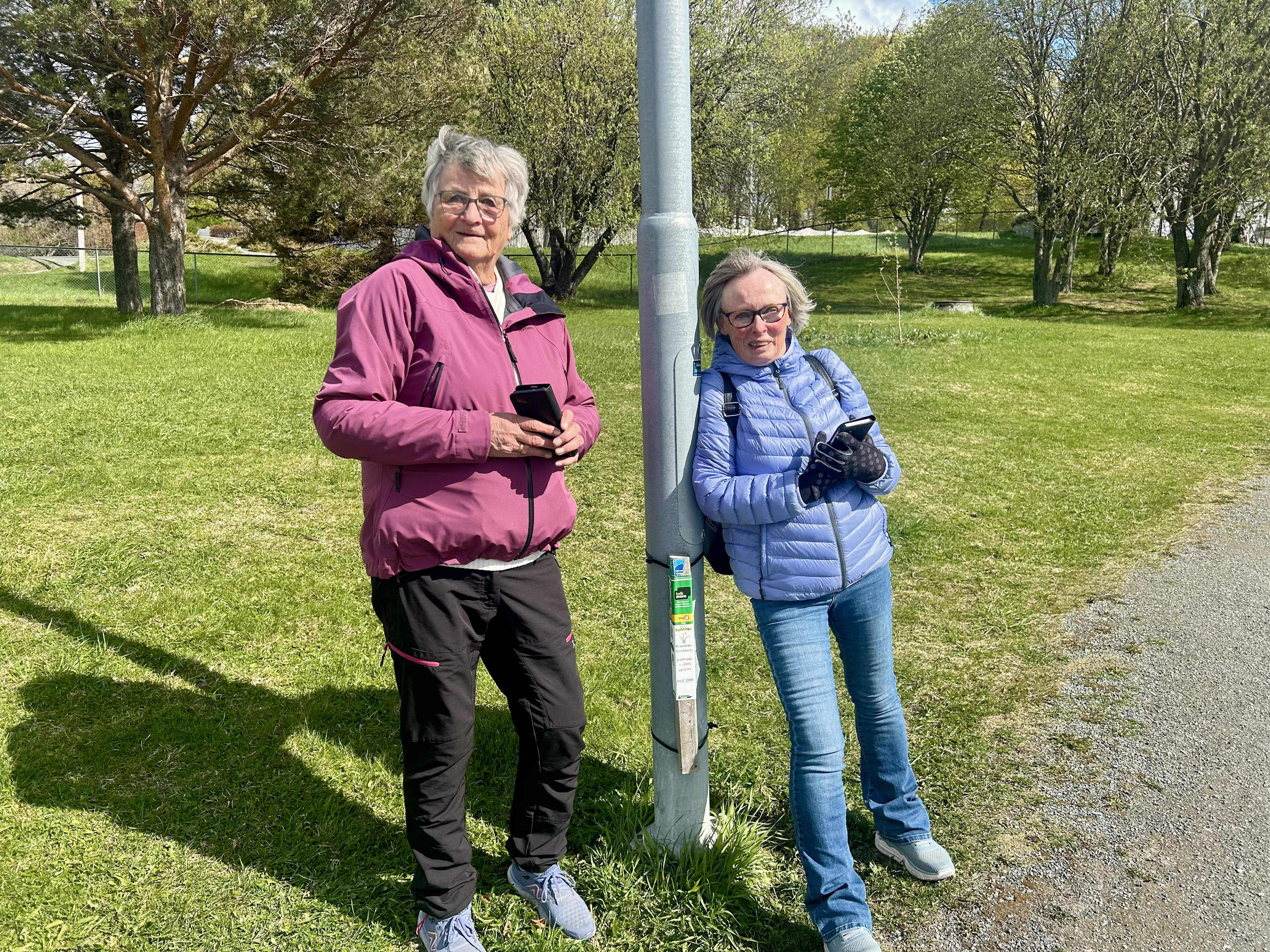 To damer p&aring; stolpejakt