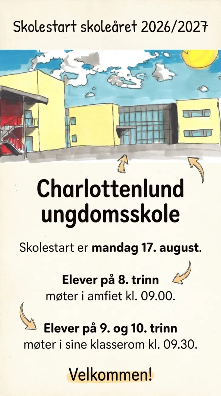 Skolestart skoleåret 2026/2027