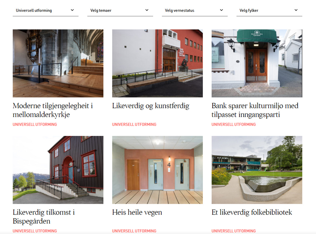 Eksempler fra riksantikvaren som ikoner