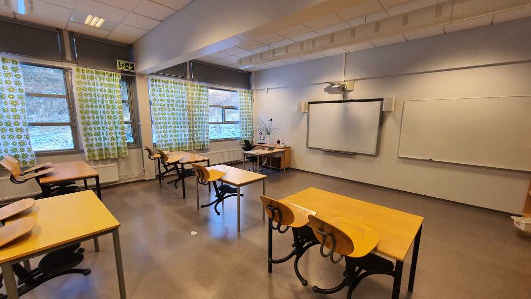 Klasserom p&aring; Solbakken skole