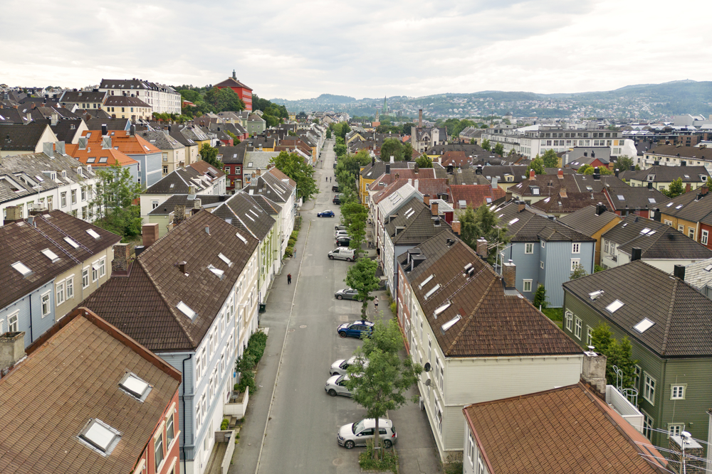 Oversiktsbilde av mange hus på Møllenberg