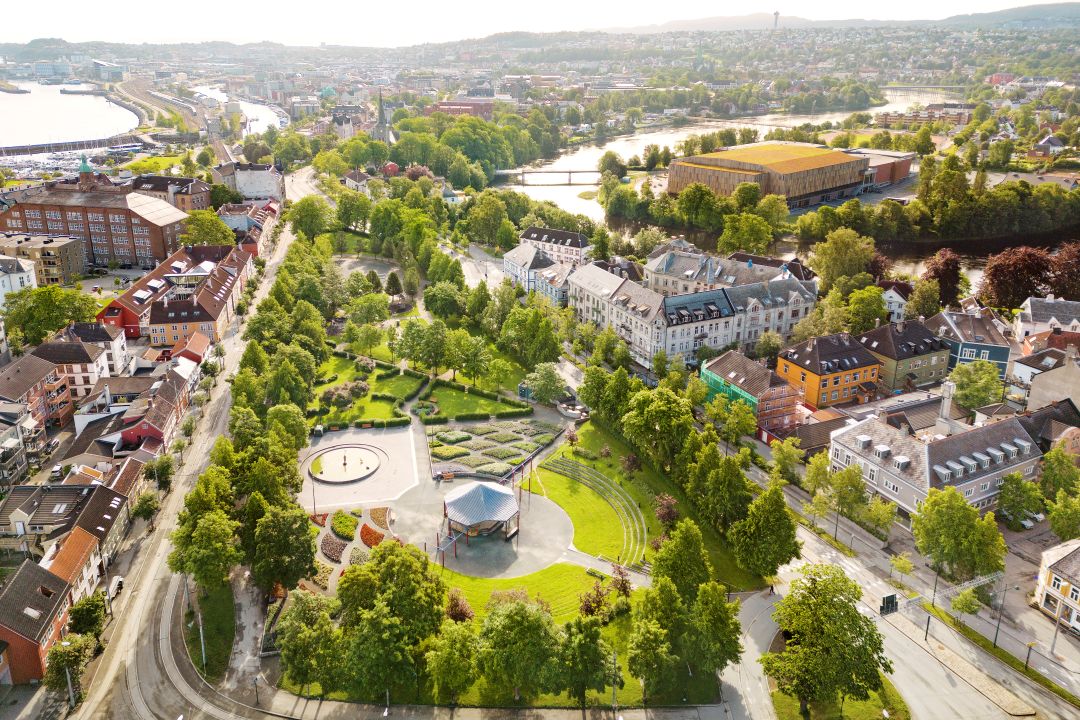 Dronebilde av Ilaparken