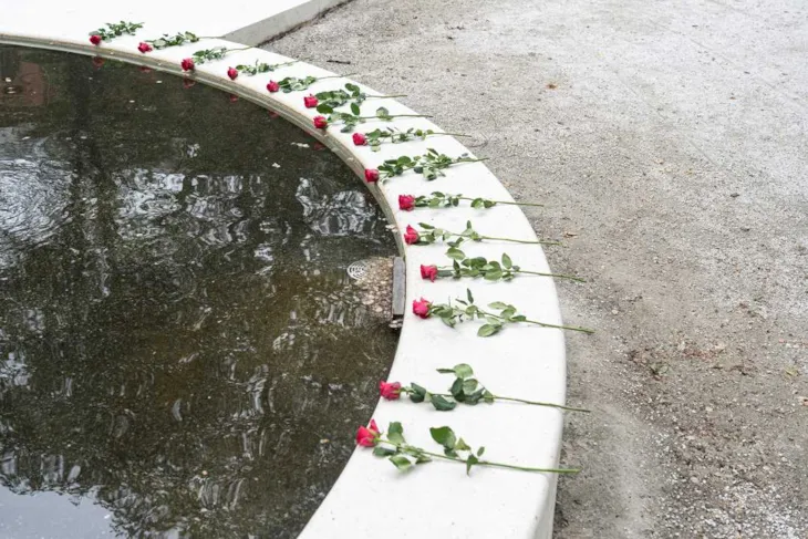 Roser på minnestedet etter 22. juli