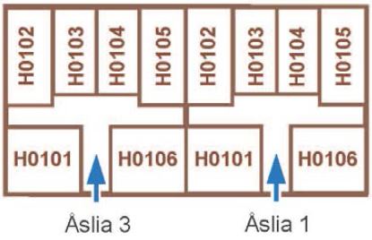 Eksempel p&aring; bolignummerering i en etasje