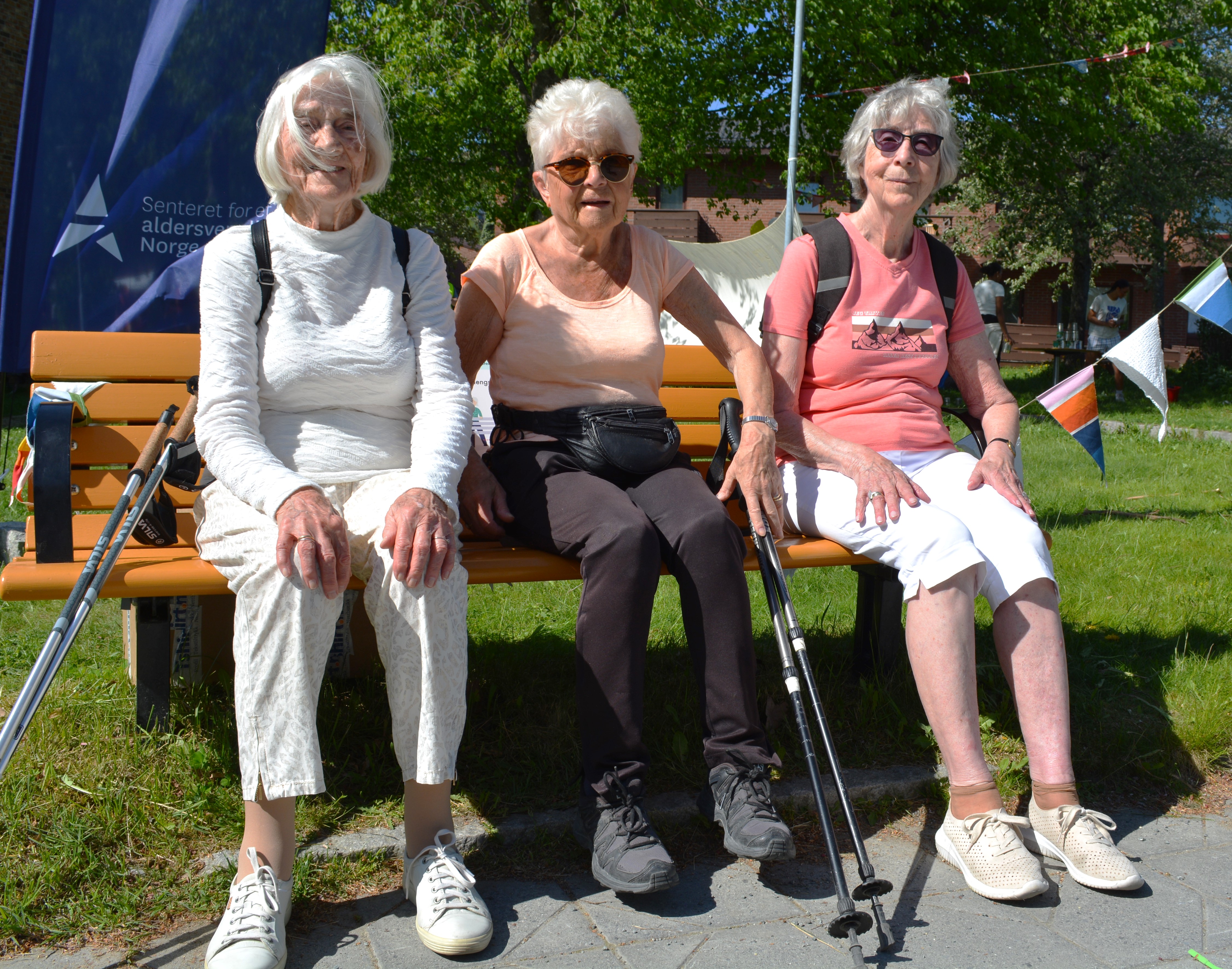 Damene p&aring; benken