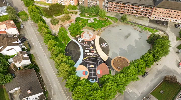 Dronebilde over Butanbanen