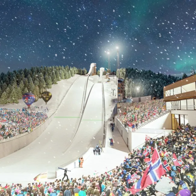 Oversiktsbilde fra Granåsen, VM 1997