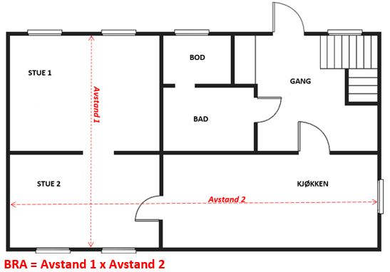 Eksempel p&aring; beregning av BRA