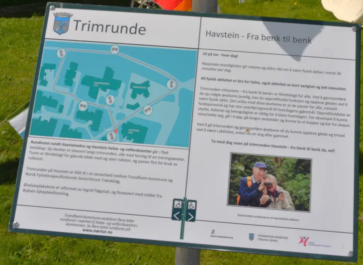 Kart over trimrunden fra benk til benk